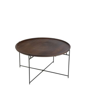 TABLE ROUND IRON/MANGO WOOD BROWN/BLACK