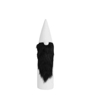 SANTA CLAUS CERAMIC/FAKE FUR BLACK/WHITE MEDIUM