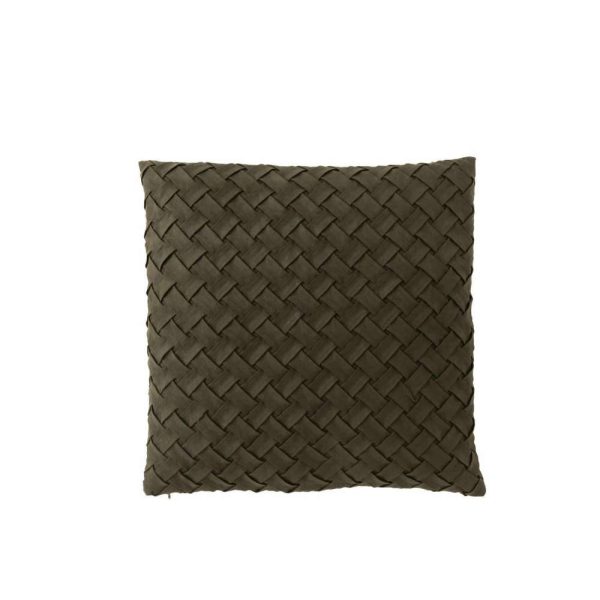 CUSHION WOVEN POLYESTER GREEN