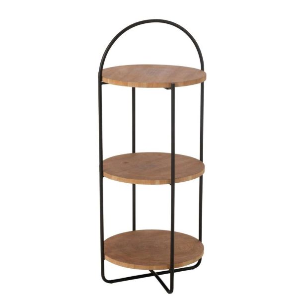SHELF MIA MDF/IRON NATURAL BLACK