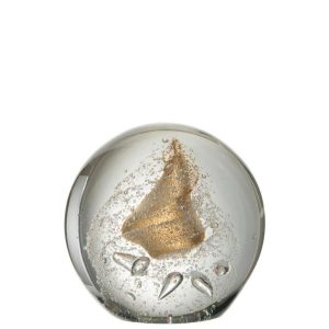 PRESSE-PAPIER BULLES VERRE OR EXTRA LARGE
