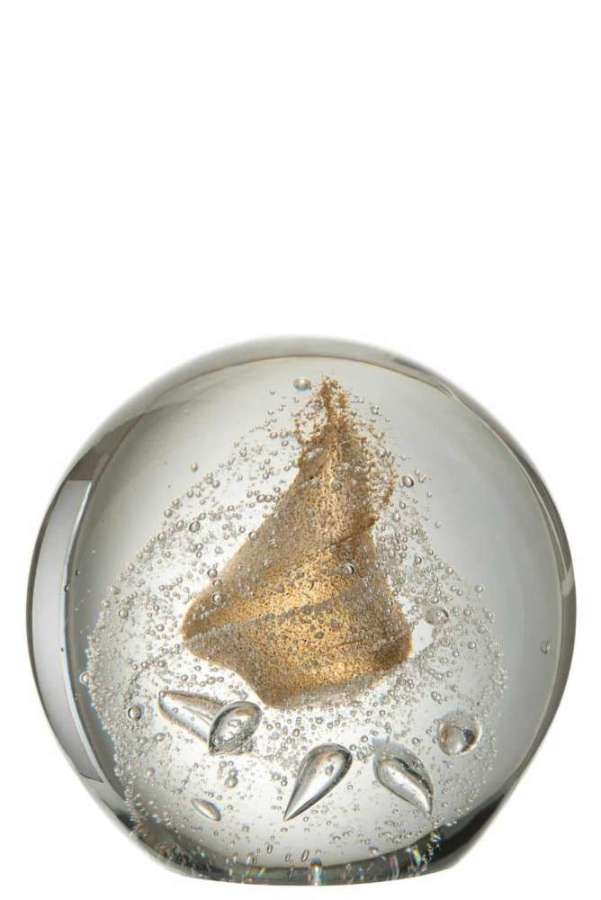 PRESSE-PAPIER BULLES VERRE OR EXTRA LARGE