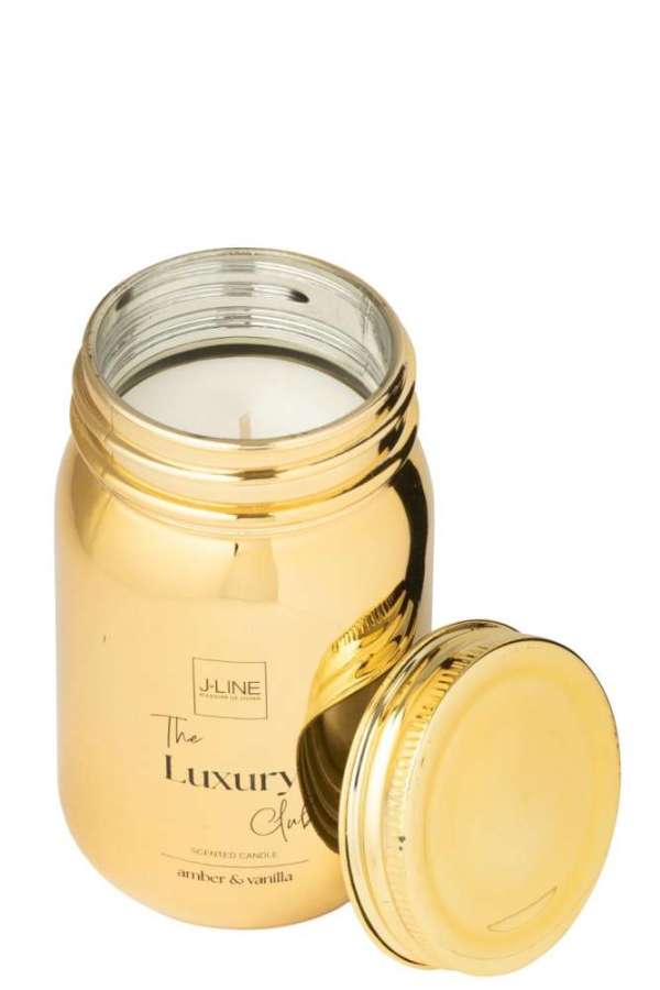 SCENTED CANDLE JAR GLASS GOLD COLORED-69H