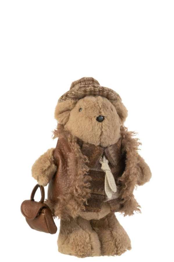 BEAR TIE BAG TEXTILE BROWN SMALL