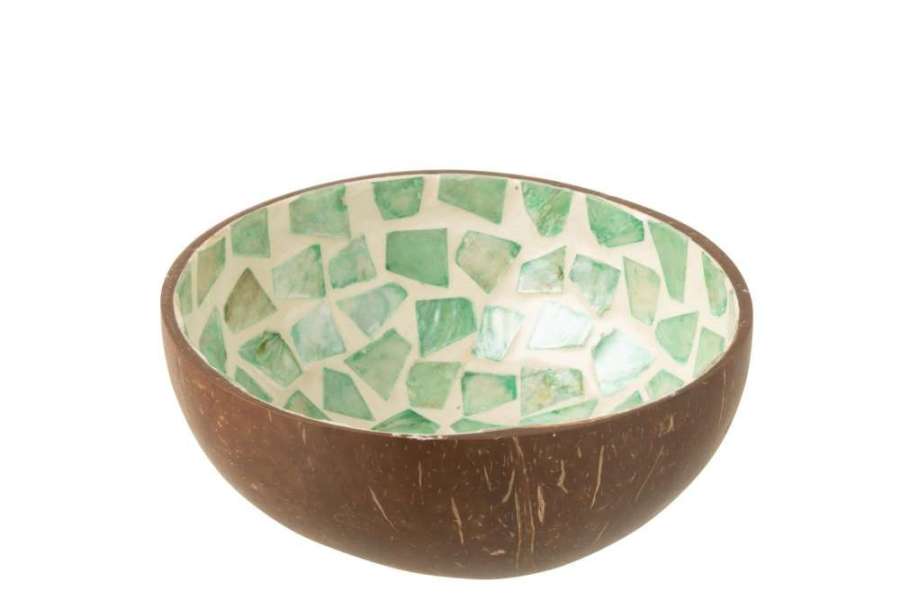 BOWL COCONUT MOSAIC COCONUT + SHELL GREEN