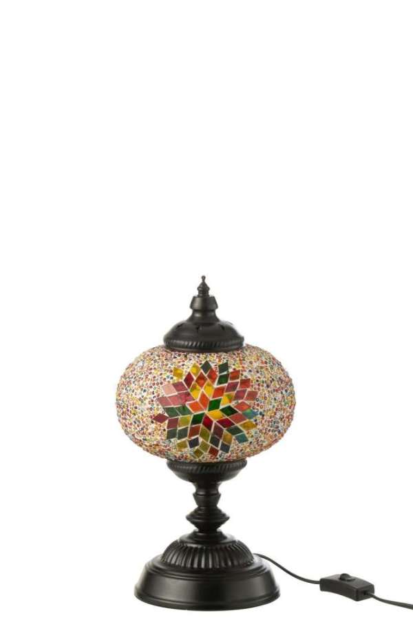 TABLE LAMP MOSAIC GLASS/METAL ORANGE