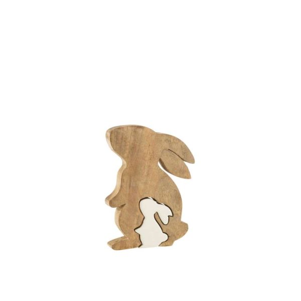 RABBIT PROFILE SILH MANGO WOOD WHITE/NATURAL SMALL