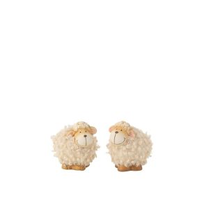 SHEEP PORCELAIN BEIGE/BROWN SMALL ASSORTMENT OF 2