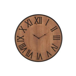 WALL CLOCK NUE MDF/IRON NATURAL LARGE