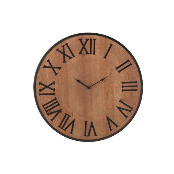 WALL CLOCK NUE MDF/IRON NATURAL LARGE