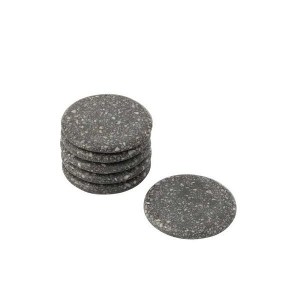 SET OF 6 COASTER MARBLE GREY