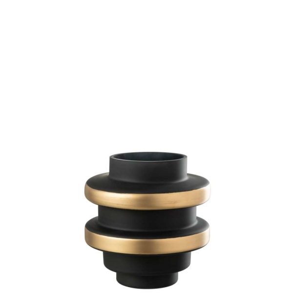 VASE KYLE GLASS BLACK/GOLD LARGE