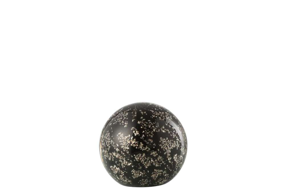 PAPERWEIGHT STARDUST GLASS GOLD/BLACK SMALL