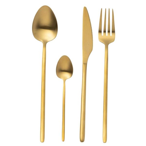 BOX CUTLERY C 24 PIECES STAINLESS STEEL MATT GOLD