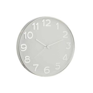 CLOCK ARABIC NUMERALS PLASTIC SILVER
