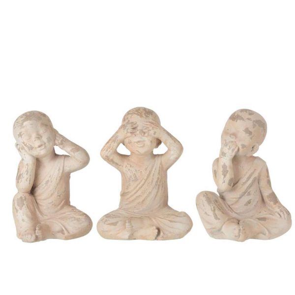 MONNIK SEE/HEAR/SPEAK NO EVIL POLY BEIGE/SALMON LARGE ASSORTMENT OF 3