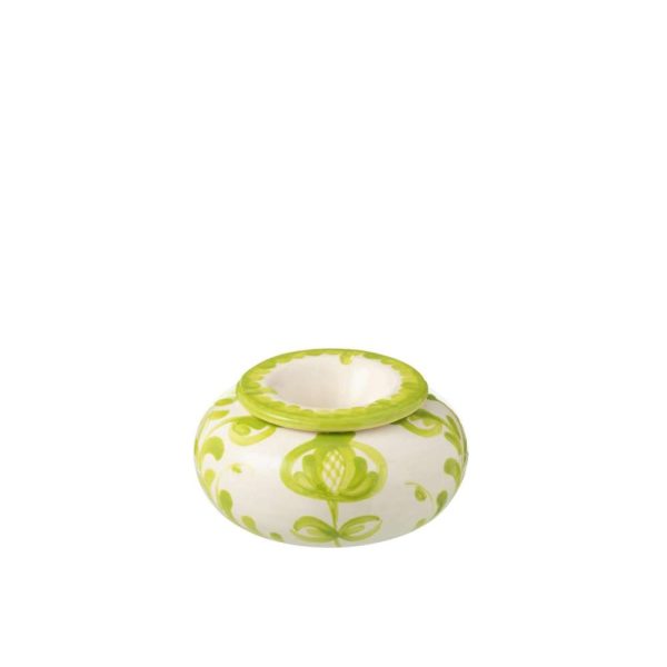 ASHTRAY GRANADA CERAMIC WHITE/GREEN LARGE