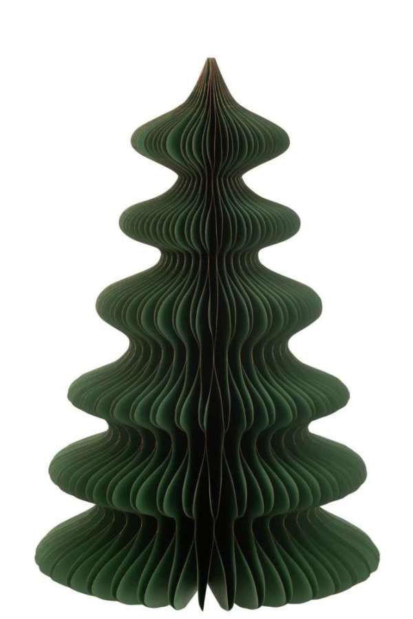 CHRISTMAS TREE WAVES PAPER DARK GREEN/COPPER LARGE