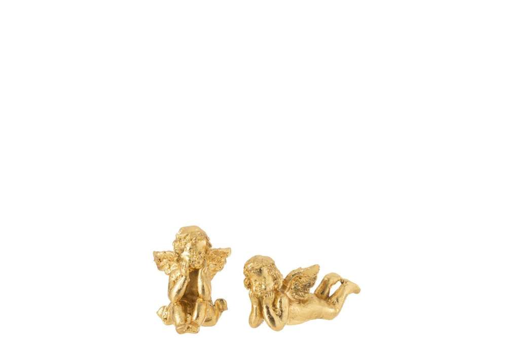 ANGEL SITTING LYING POLY GOLD ASSORTMENT OF 2