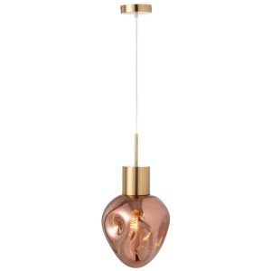 HANGING LAMP GOLD METAL/GLASS COPPER