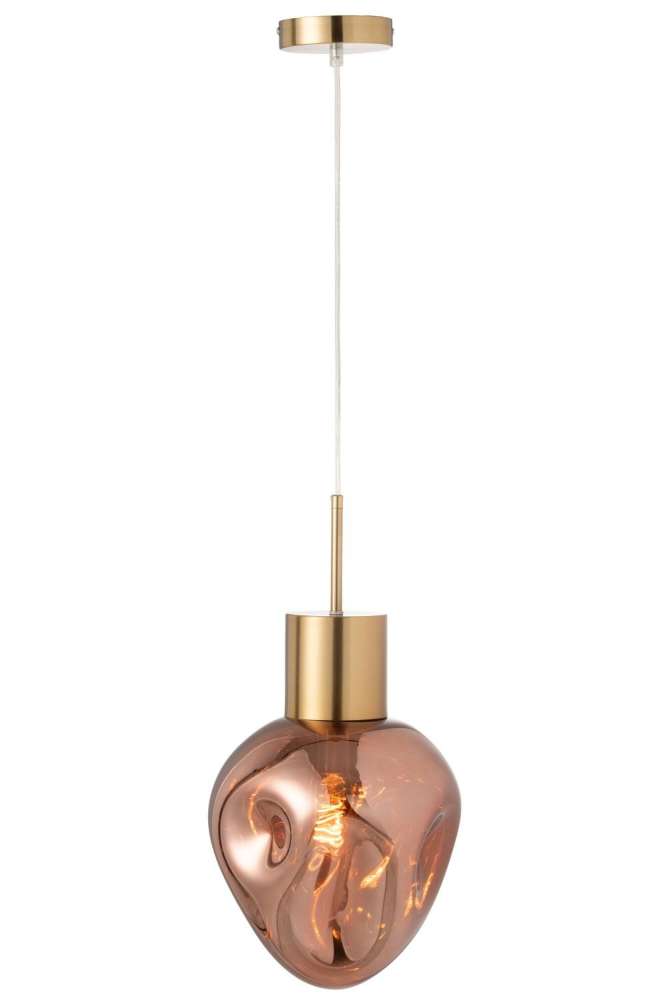 HANGING LAMP GOLD METAL/GLASS COPPER