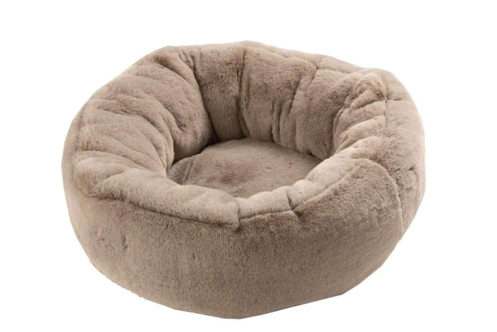 CAT BASKET ROUND POLYESTER LIGHT GREY