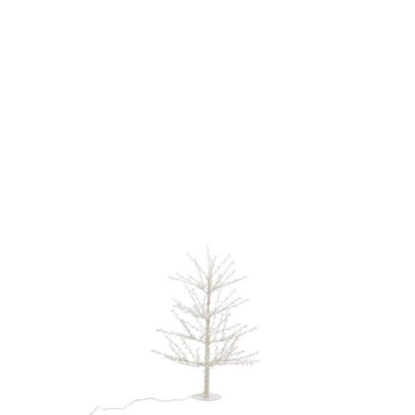 TREE BARE+LED+PEARL METAL WHITE SMALL