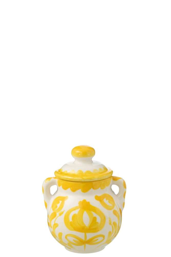 JAR GRANADA CERAMIC WHITE/YELLOW