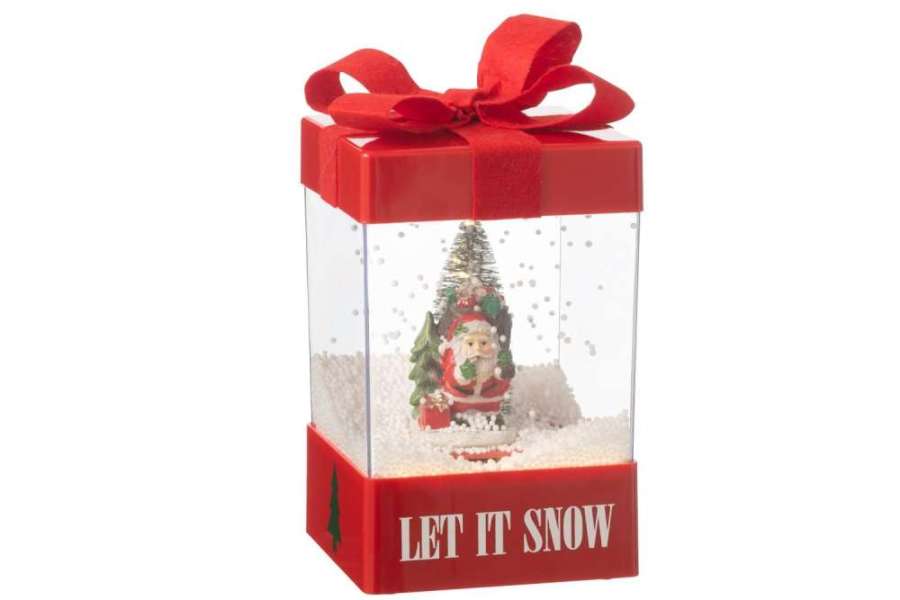 SNOW GLOBE GIFTBOX LED SANTA RESIN
