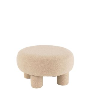 STOOL ROUND TEDDY LEGS BOUCLÉ WARN BEIGE