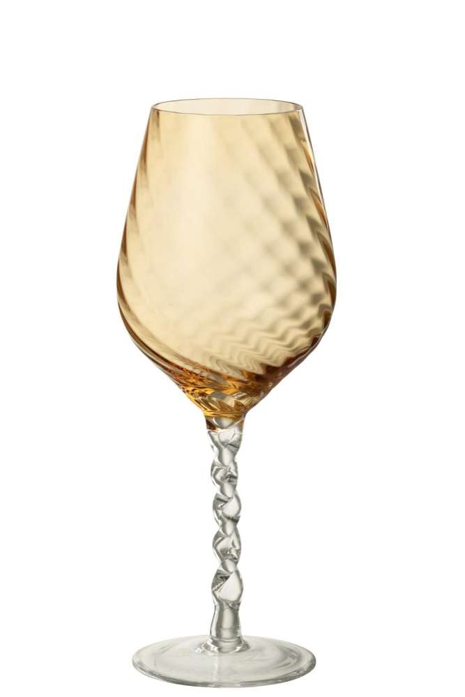 WINE GLASS STRIPED GLASS CARAMEL