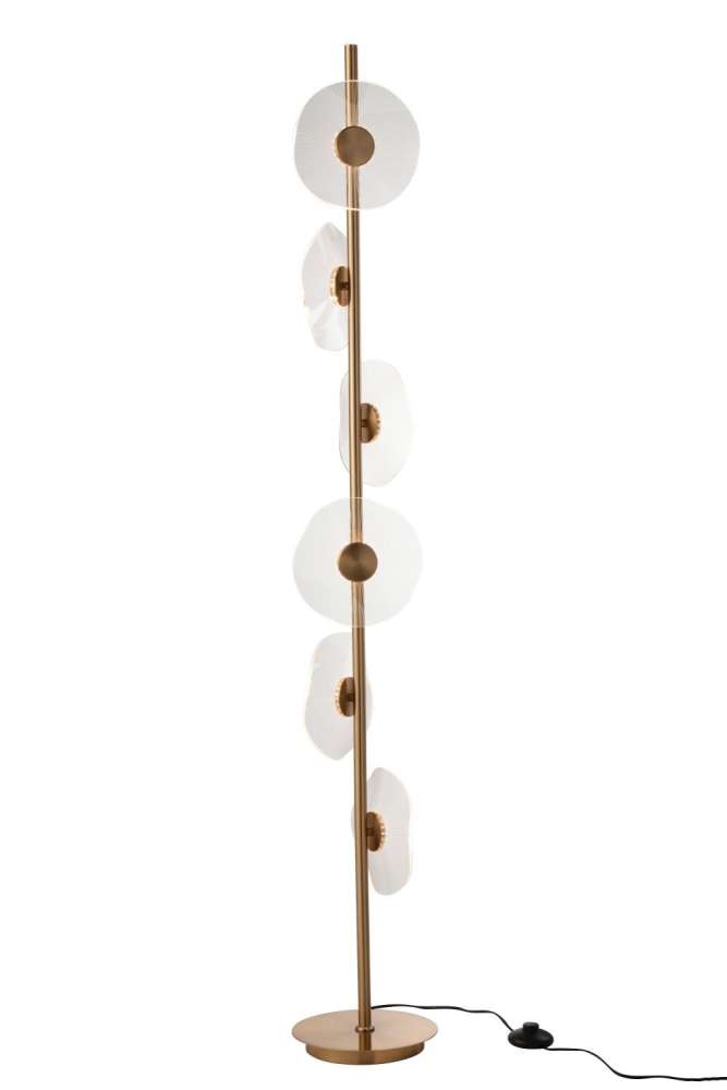 FLOOR LAMP LED FLOWER IRON/PLASTIC GOLD