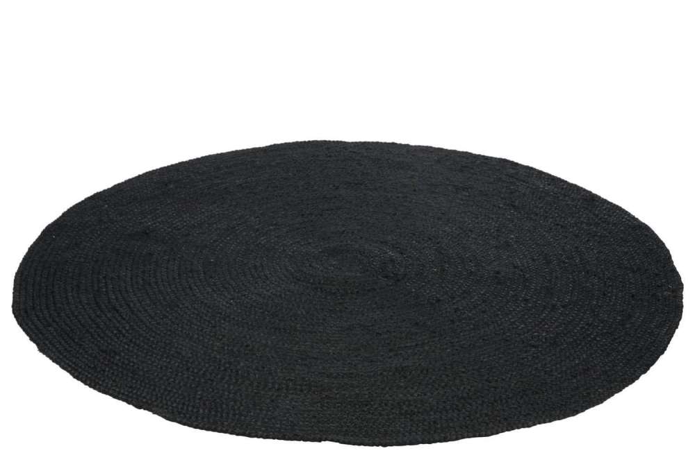 CARPET ROUND JUTE BLACK