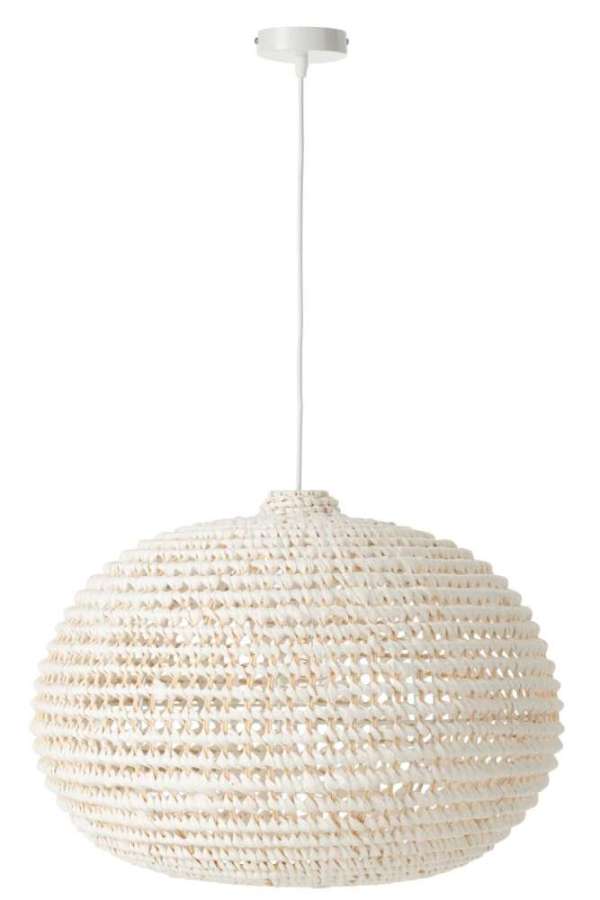 CEILING LAMP ROUND BRAIDED METAL WHITE
