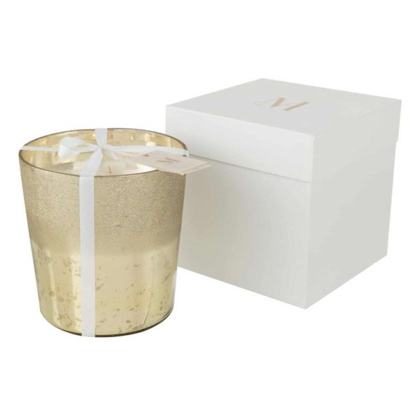 SCENTED CANDLE M-CHIC GLASS GOLD LARGE 140H