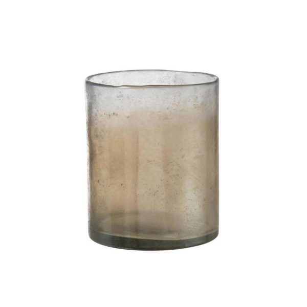 HURRICANE SMOKEY CYLINDER GLASS BEIGE LARGE