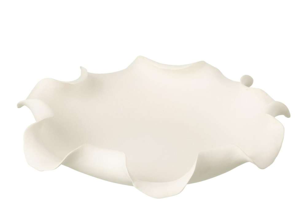 DECORATIVE DISH HELIX IRREGULAR CERAMIC WHITE