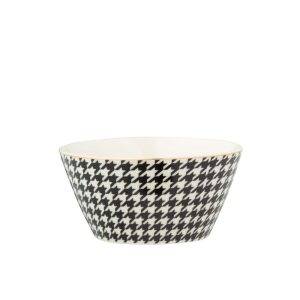 BOX OF 2 BOWL PIED-DE-POULE PORCELAIN WHITE/BLACK