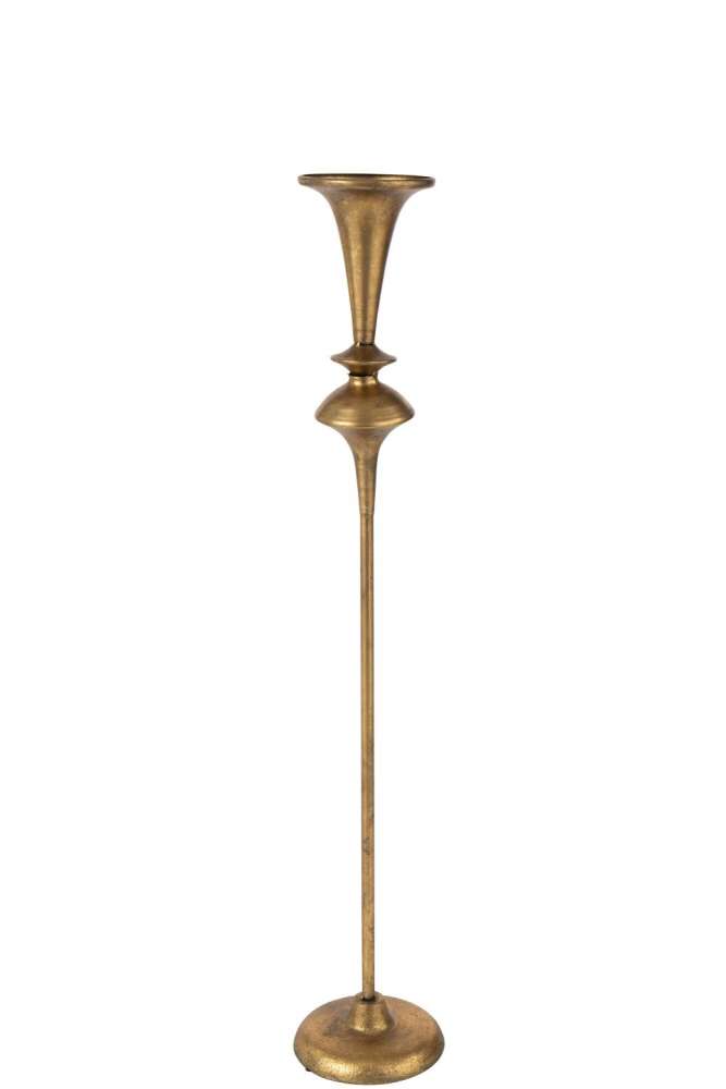 CANDLE HOLDER IRON GOLD COLORED LARGE