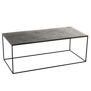 COFFEE TABLE RECTANGULAR OXIDIZE ALUMINIUM/IRON ANTIQUE BLACK
