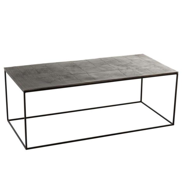 COFFEE TABLE RECTANGULAR OXIDIZE ALUMINIUM/IRON ANTIQUE BLACK