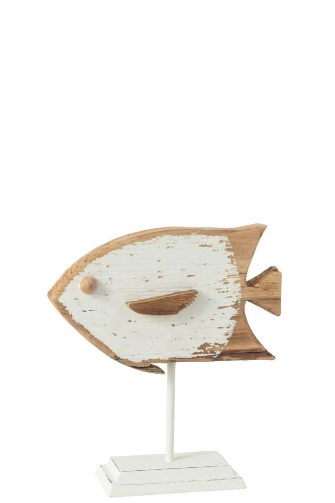 FISH BOLI IRON/FIR WOOD WHITE/NATURAL SMALL