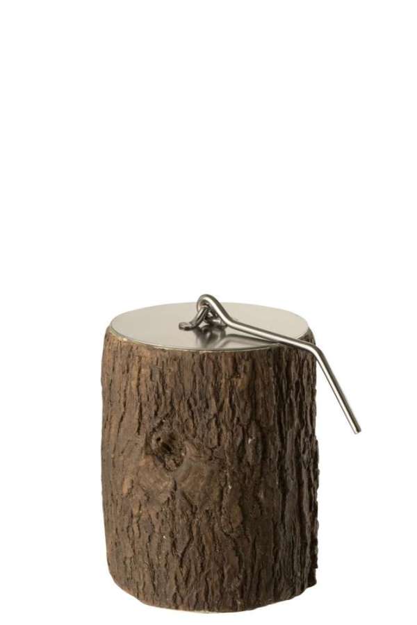 FIRE PIT ROUND TRUNK CEMENT DARK BROWN