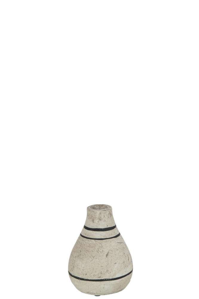 VASE STRIPE TERRACOTTA BEIGE/BLACK