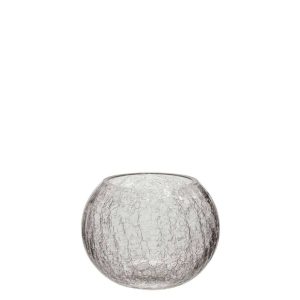 HURRICANE BALL CRACKLE GLASS TRANSPARENT LARGE