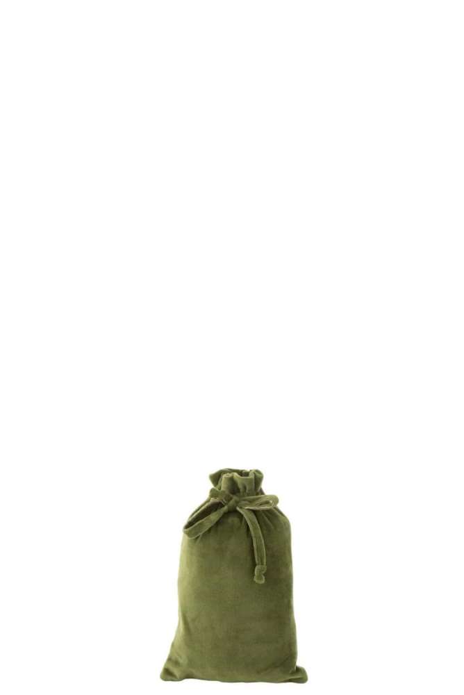 BAG CHRISTMAS VELVET KHAKI GREEN SMALL