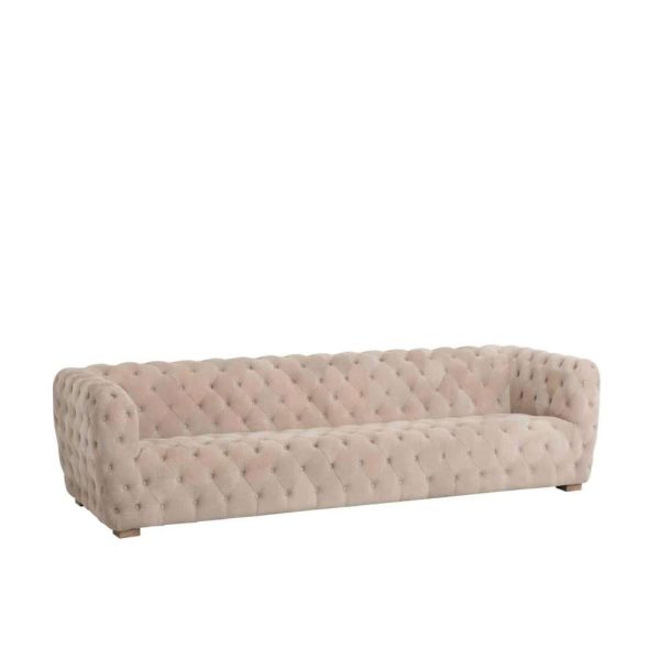 COUCH 3 SEATS BUTTONS SUEDE BEIGE