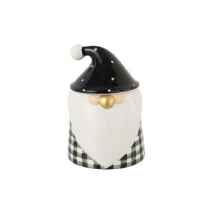 STORAGE JAR SANTA CLAUS DOLOMITE BLACK/WHITE