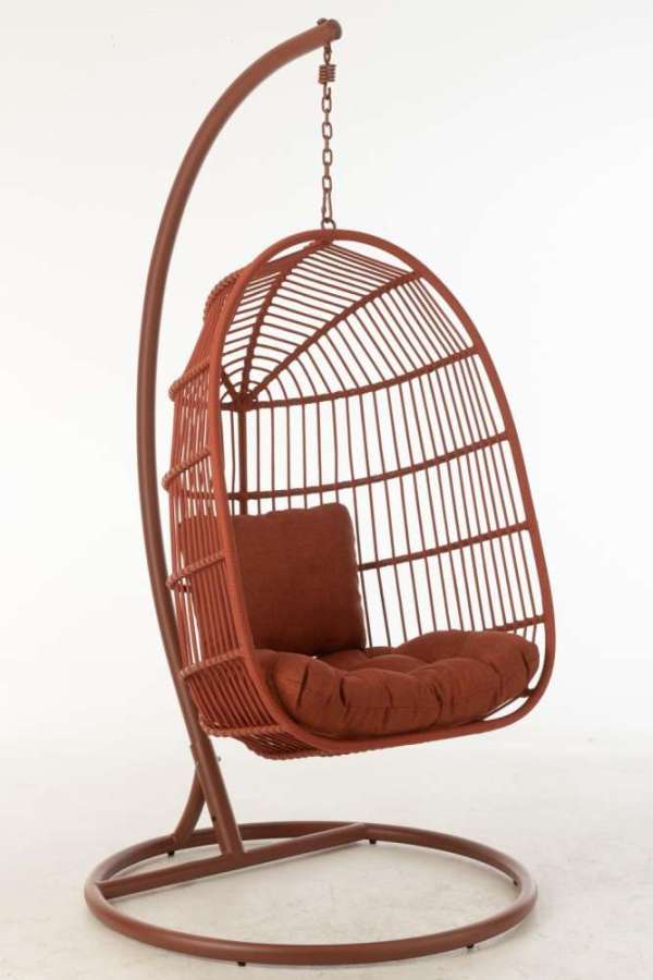 HANGING CHAIR EGGA STEEL/ROPE RED