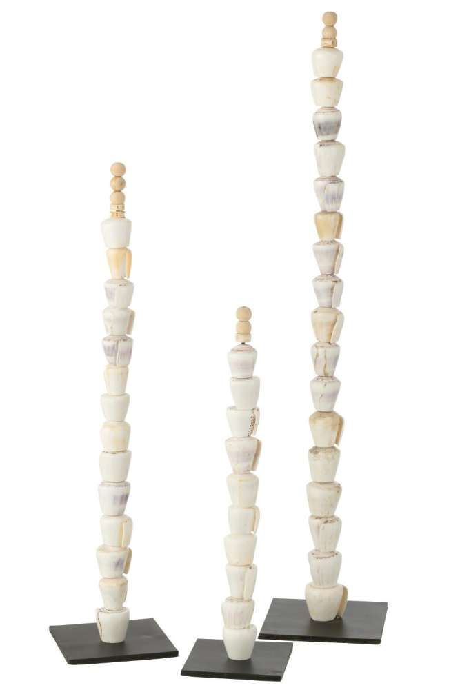 SET OF 3 SHELLS ON STAND SHELL NATURAL